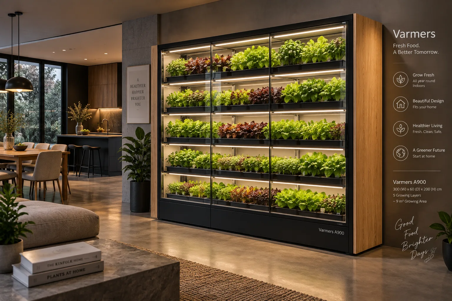 A900 vertical farm cabinet in a home interior